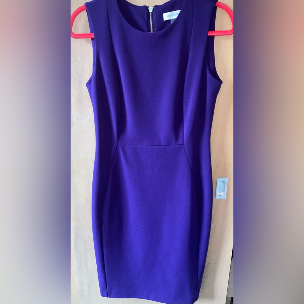 Calvin Klein Royal Purple Fitted Dress